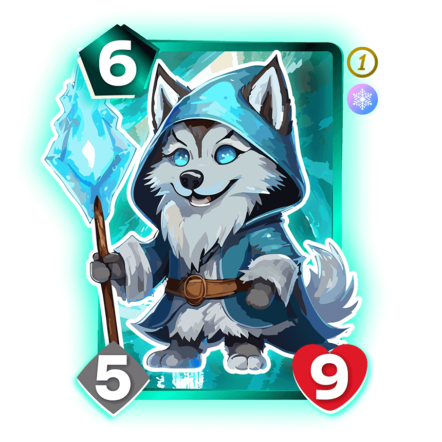 Ice Wizard Dog Battlepet Card